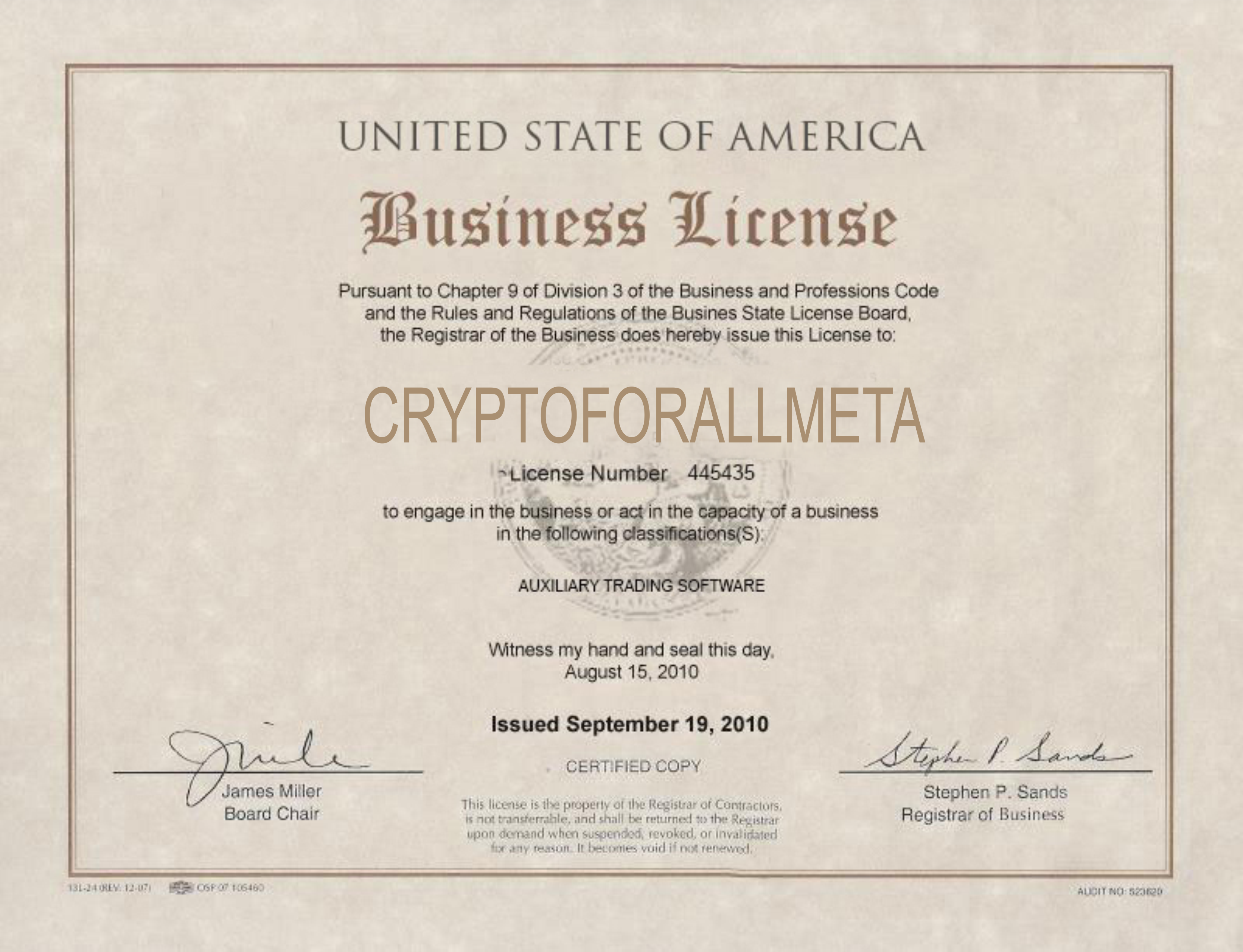 certificate